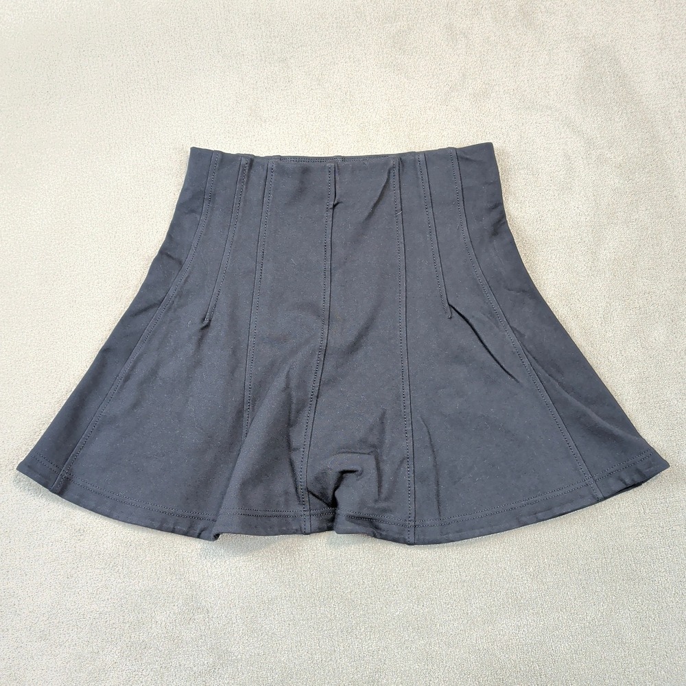 LOFT Black Ponte Knit Skort Size S Women High Waisted Flared Mini Skirt Shorts